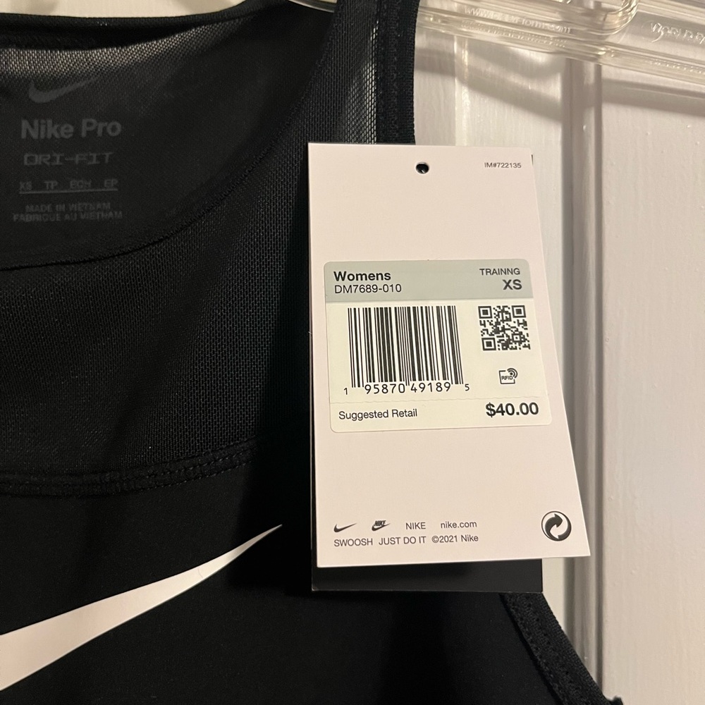 NWT Nike Pro Dri-Fit Black Sports Bra - Picture 4 of 12